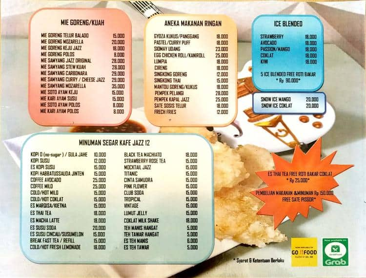 Kafe Jazz Menu Menu For Kafe Jazz Daan Mogot Jakarta