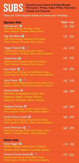 Quiznos Menu, Menu for Quiznos, Pali Hill, Bandra West, Mumbai - Zomato