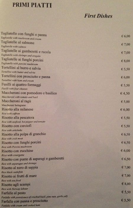 Menu di Ristorante Pizzeria Metropolis 