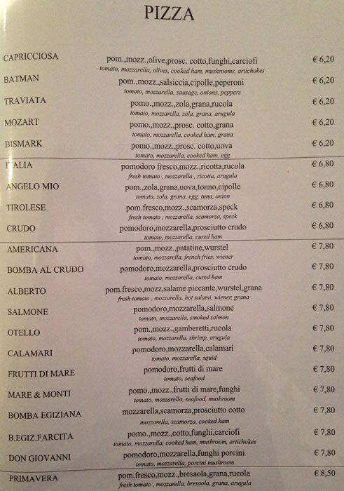 Menu di Ristorante Pizzeria Metropolis 