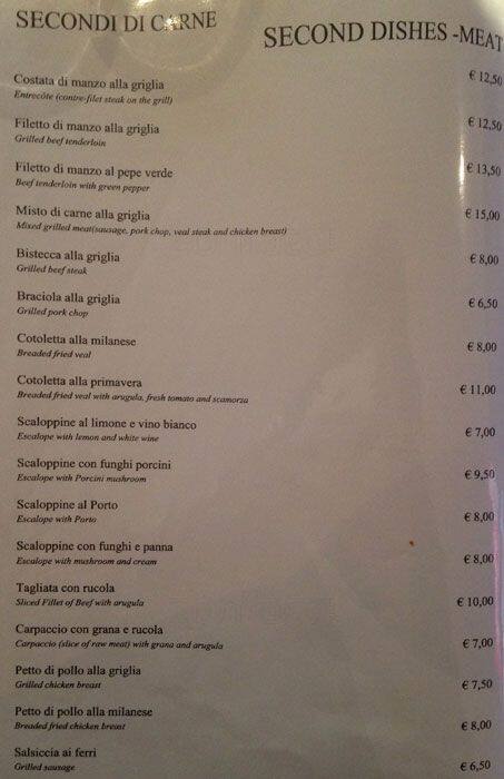 Menu di Ristorante Pizzeria Metropolis 