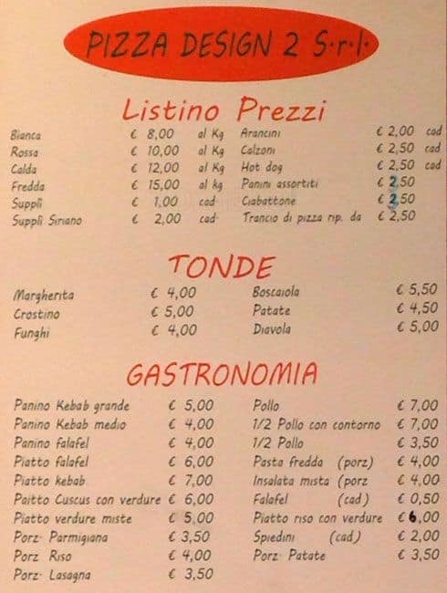 Menu di Pizza Design 