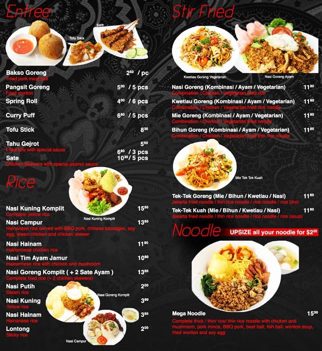 Pinang Bistro Menu, Menu for Pinang Bistro, Kingsford, Sydney