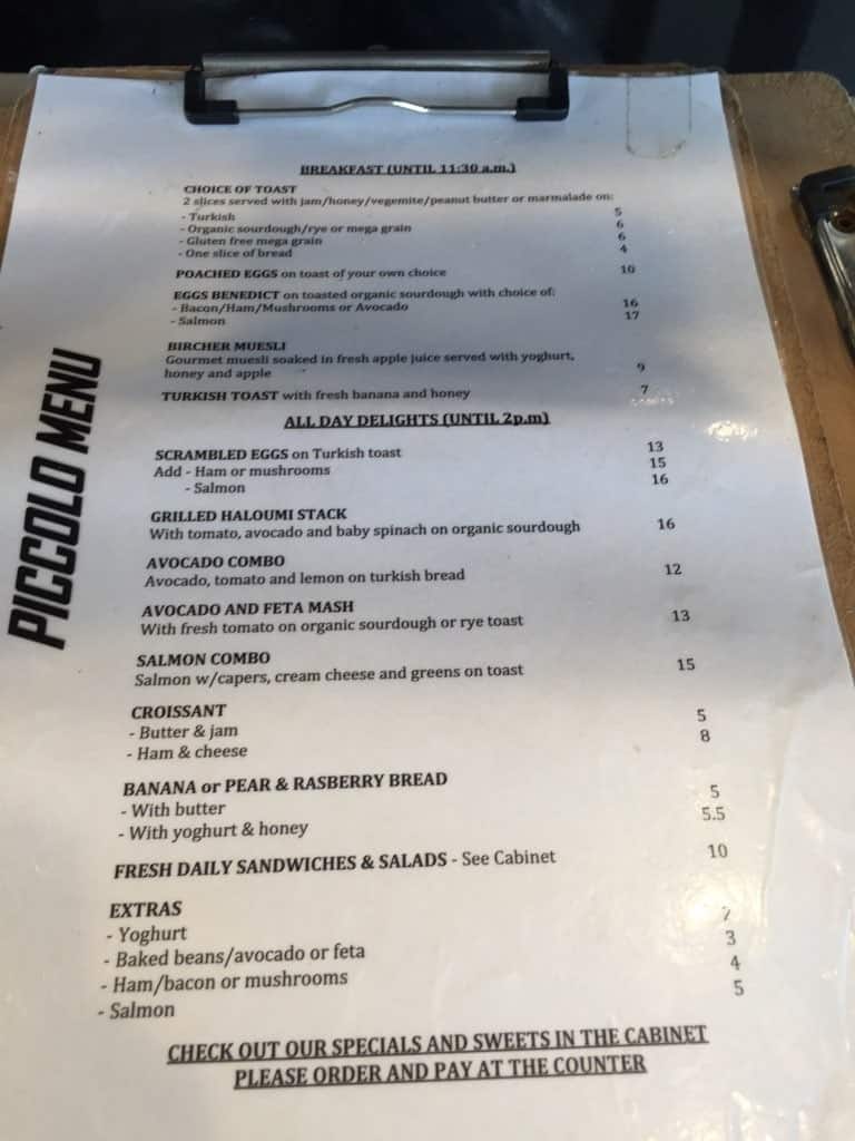 Piccolo Espresso Menu, Menu for Piccolo Espresso, Miami, Miami