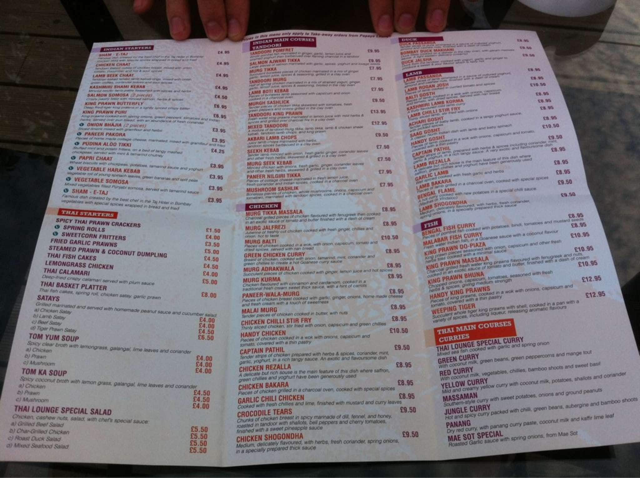 Papaya Lounge Menu, Menu for Papaya Lounge, South East England Zomato UK