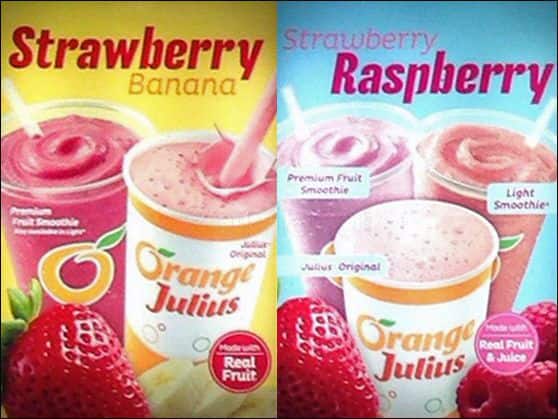 Orange Julius menu