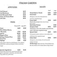 Italian Garden Menu Menu Para Italian Garden San Marcos San Marcos