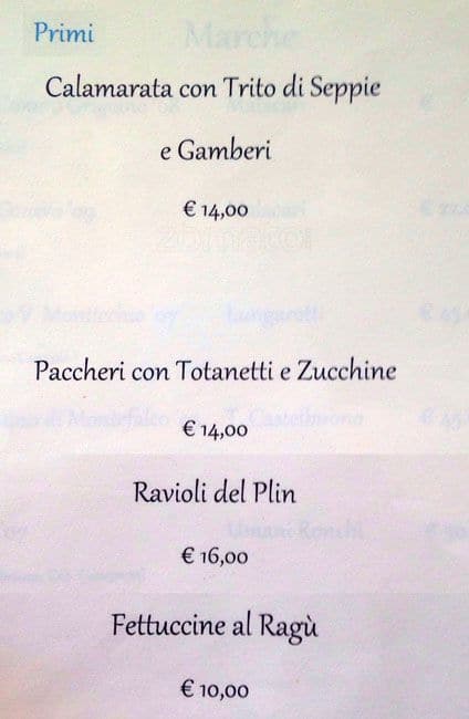 Menu di Tastevin Ristorante Enoteca 