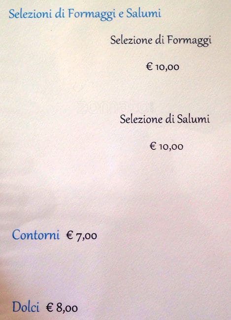 Menu di Tastevin Ristorante Enoteca 