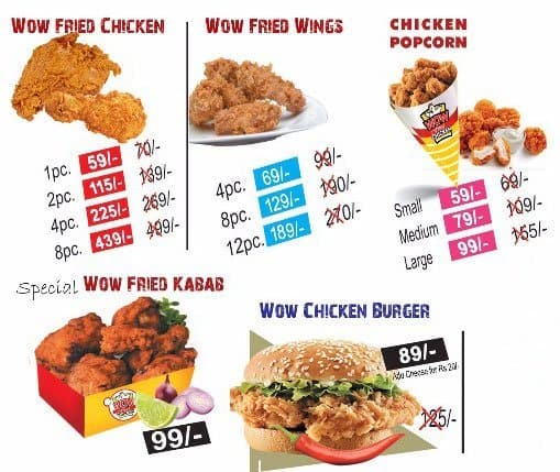 WFC (Wow Fried Chicken) Menu, Menu for WFC (Wow Fried Chicken ...