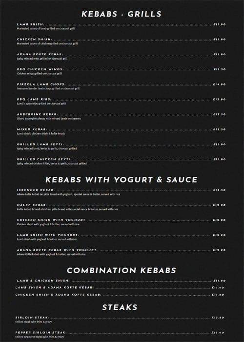 Menu at Wood Oven restaurant, Potters Bar, 2729 High St