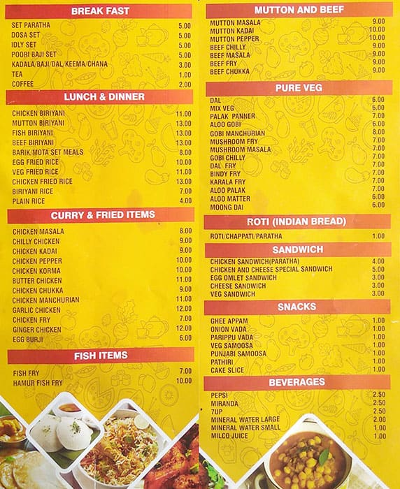 Menu at Paragon Restaurant, Dubai