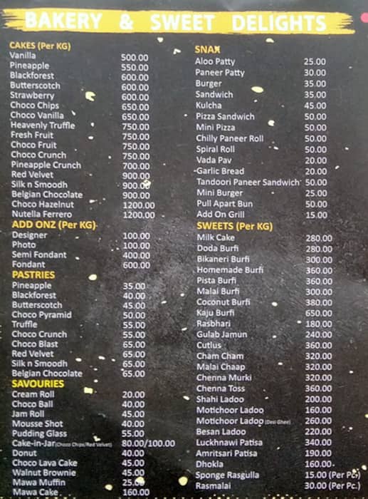 Flavourz Factoree menu