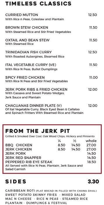 Cotton's Rhum Shack menu