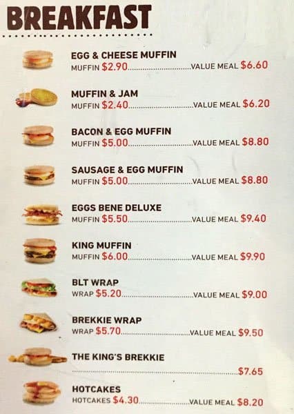 Burger King Menu, Menu for Burger King, Queen Street, Auckland ...