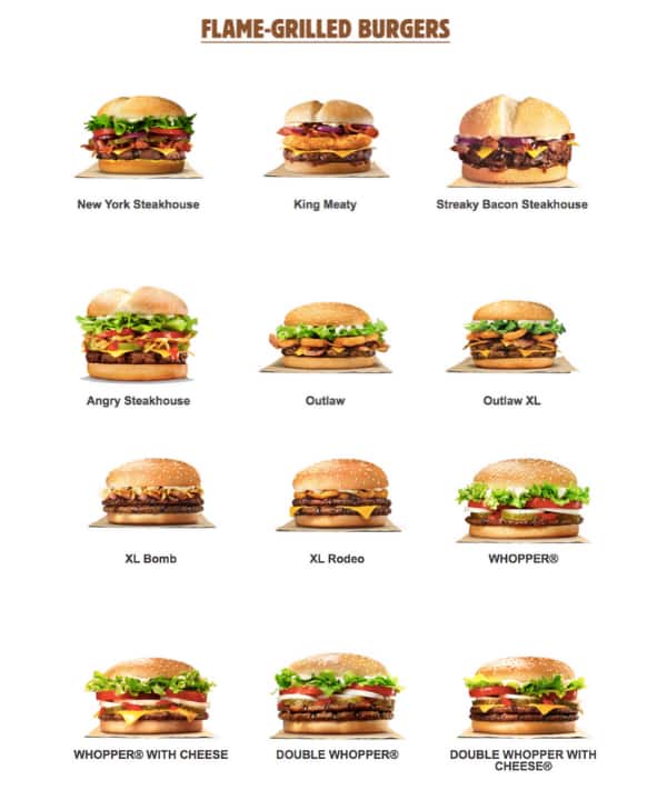 Burger King Menu Menu For Burger King Henderson Auckland