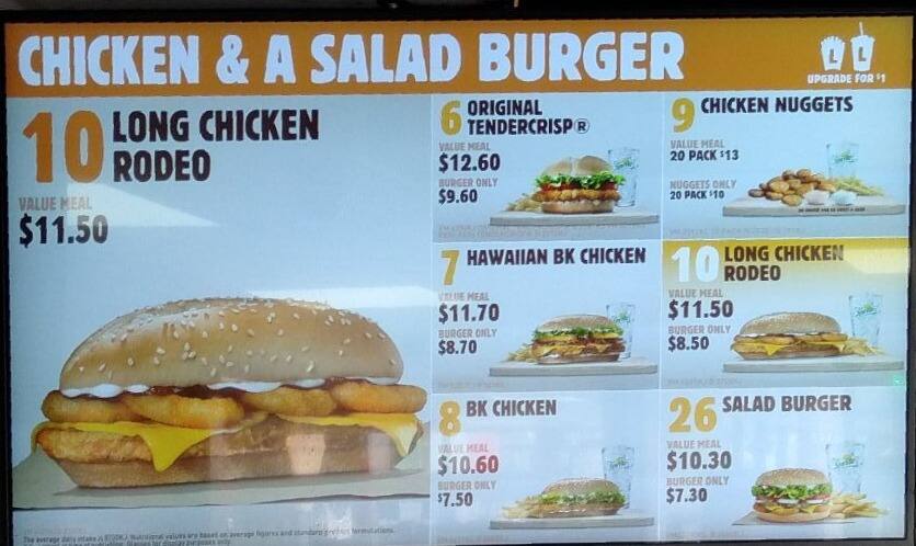 Burger King Menu Menu For Burger King Newmarket Auckland
