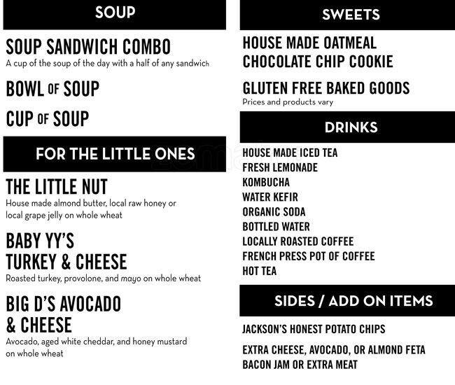 Organic Sandwich Company Menu, Menu for Organic Sandwich Company