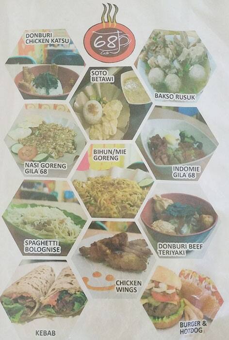 Menu at 68B Cafe, Jakarta