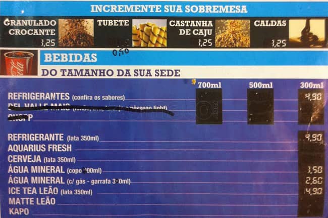 Bob's Burger - Park Shopping cardápio