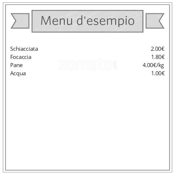 Menu di Panificio Speranza 