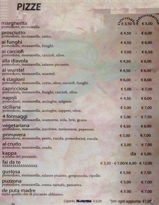 Menu di K bar 
