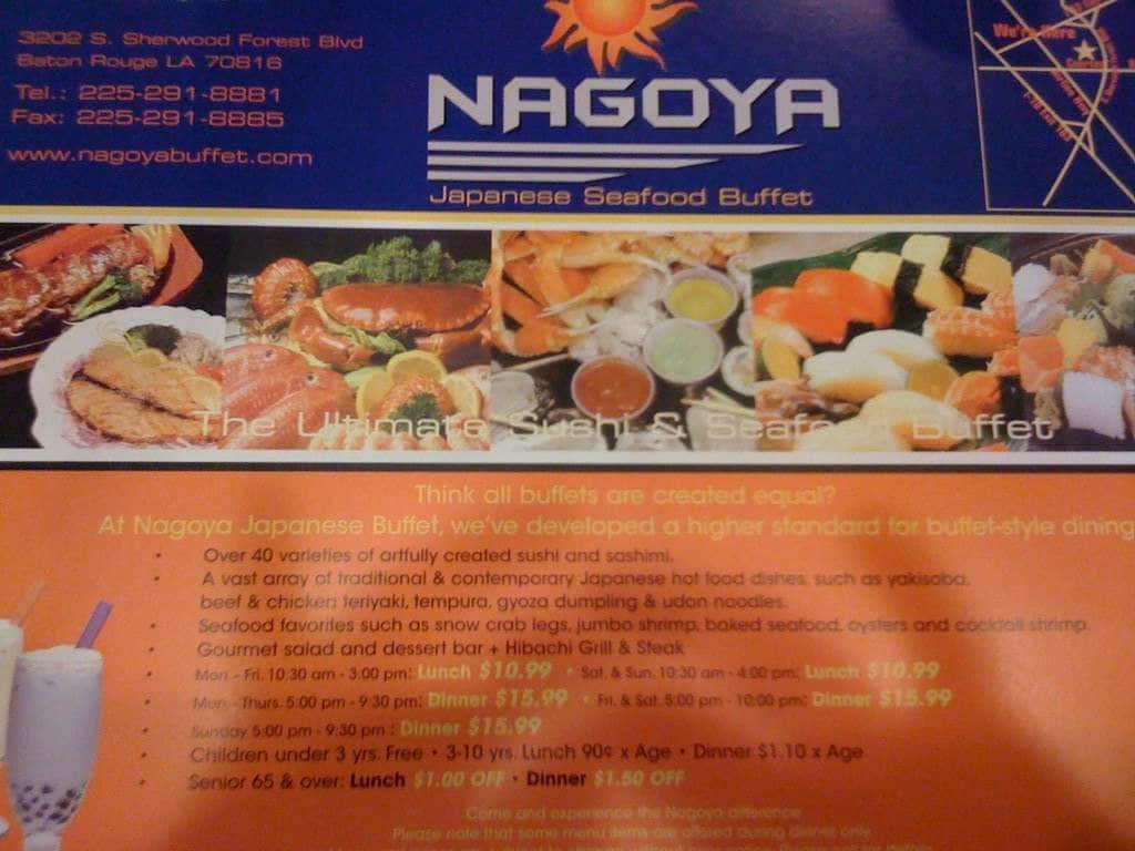 Nagoya Menu Menu For Nagoya Sherwoodcoursey Baton Rouge Urbanspoonzomato 0851