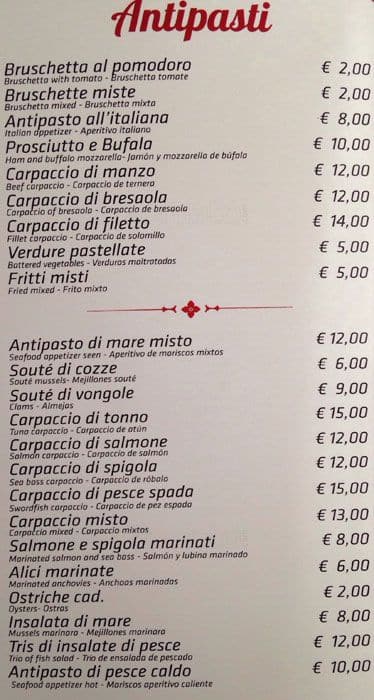 Menu di Il Carpaccio 
