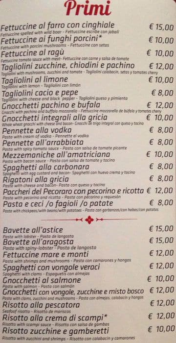 Menu di Il Carpaccio 