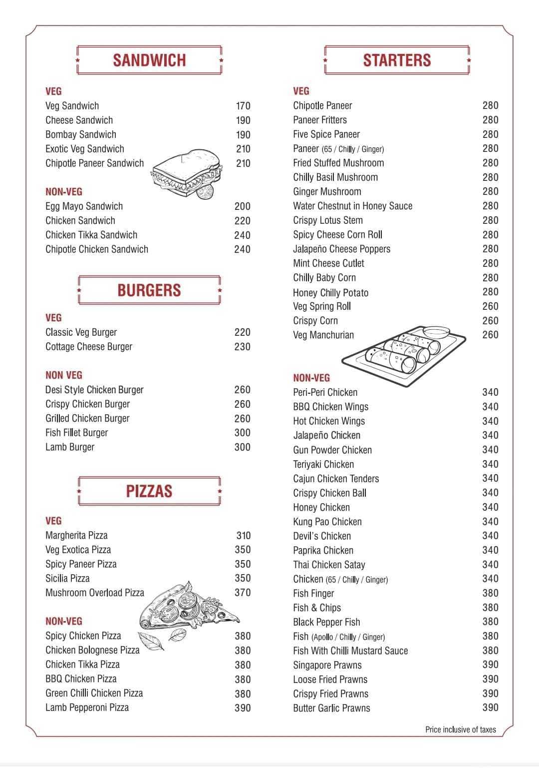 Menu of F3 Cafē & Bistro, Sainikpuri, Secunderabad