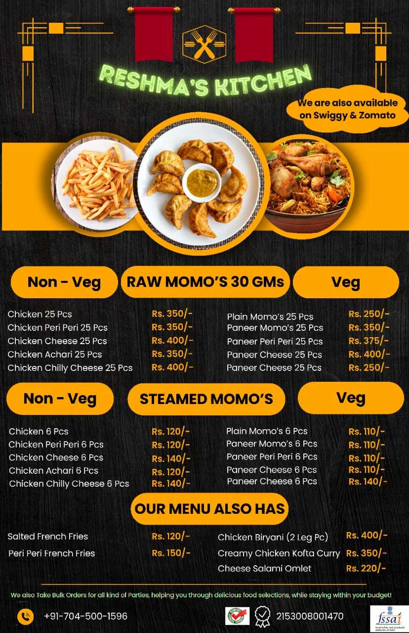 Menu of Reshma's Kitchen, Vikhroli, Mumbai