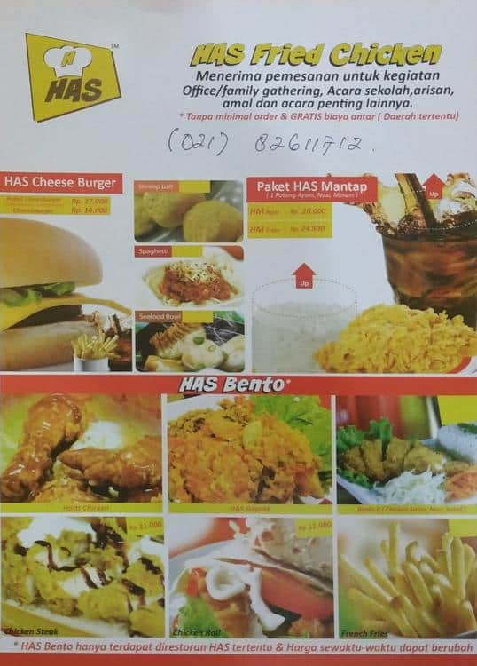 Has Fried Chicken Menu Menu For Has Fried Chicken Mustikajaya