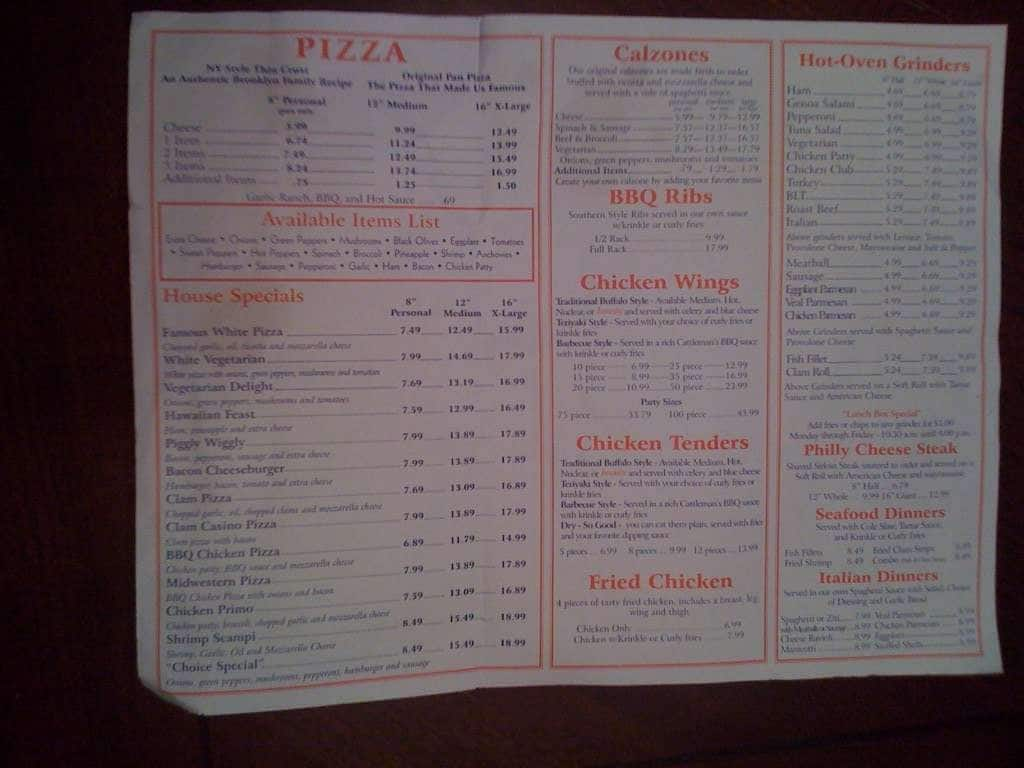 People's Choice Menu, Menu for People's Choice, East Hartford, Hartford ...