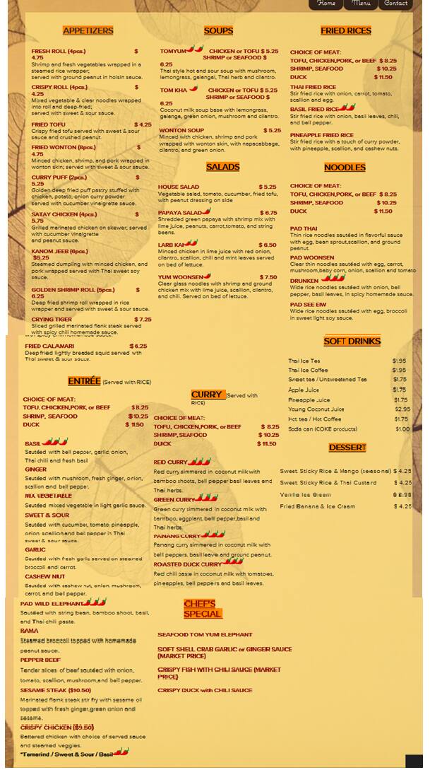 Kacha Thai Menu, Menu for Kacha Thai, Hopewell, Richmond Urbanspoon/Zomato