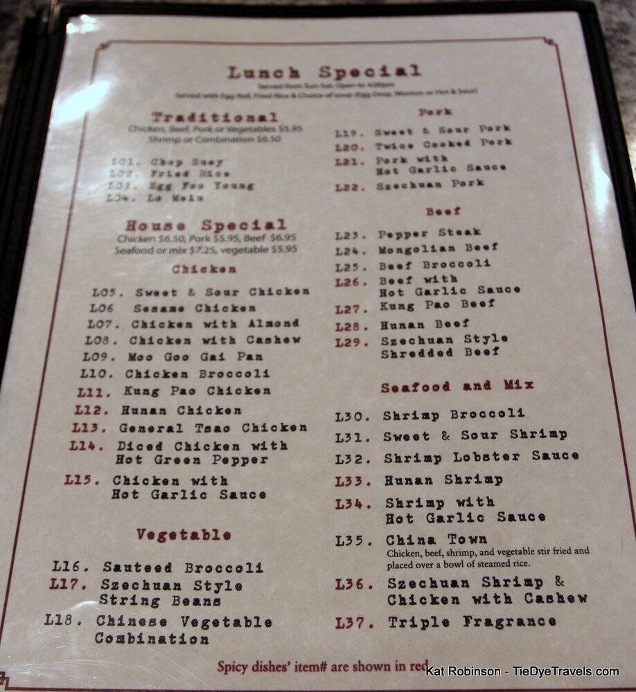 Menu at The Forbidden Garden Chinese Restaurant, Little Rock, Cantrell