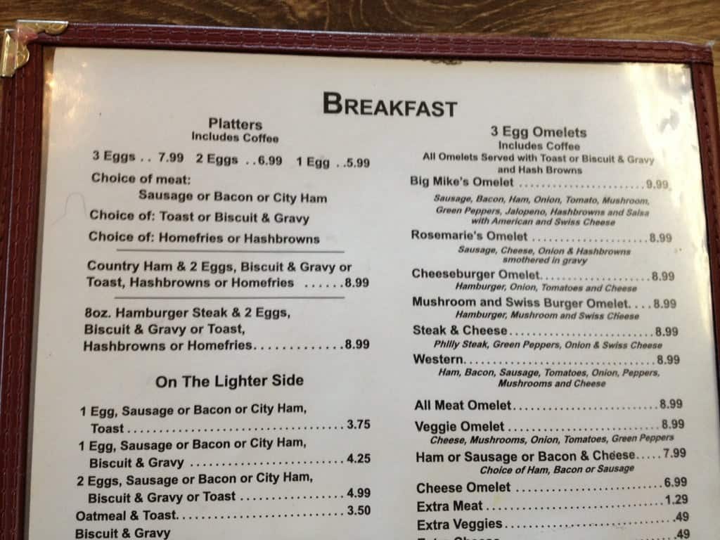 Menu at 50'S Cafe, Calvert City