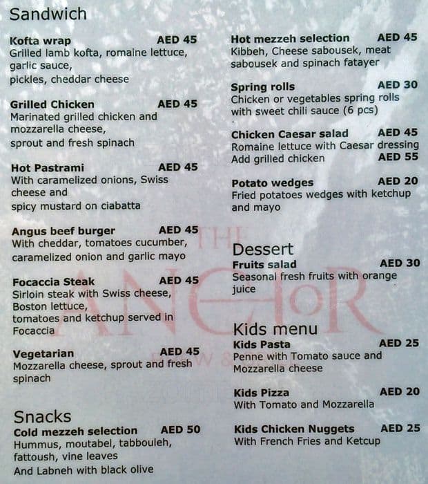 The Anchor Brew & Grill DoubleTree by Hilton Menu Zomato