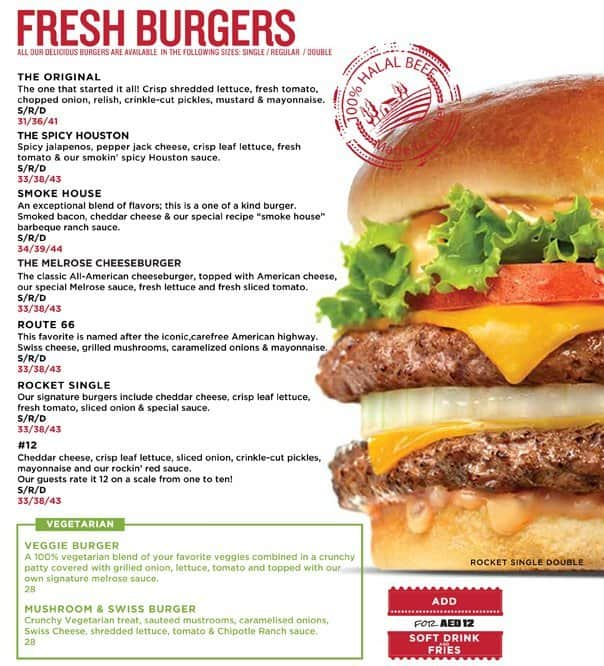 Johnny Rockets Menu, Menu for Johnny Rockets, Trade Centre Area, Dubai ...