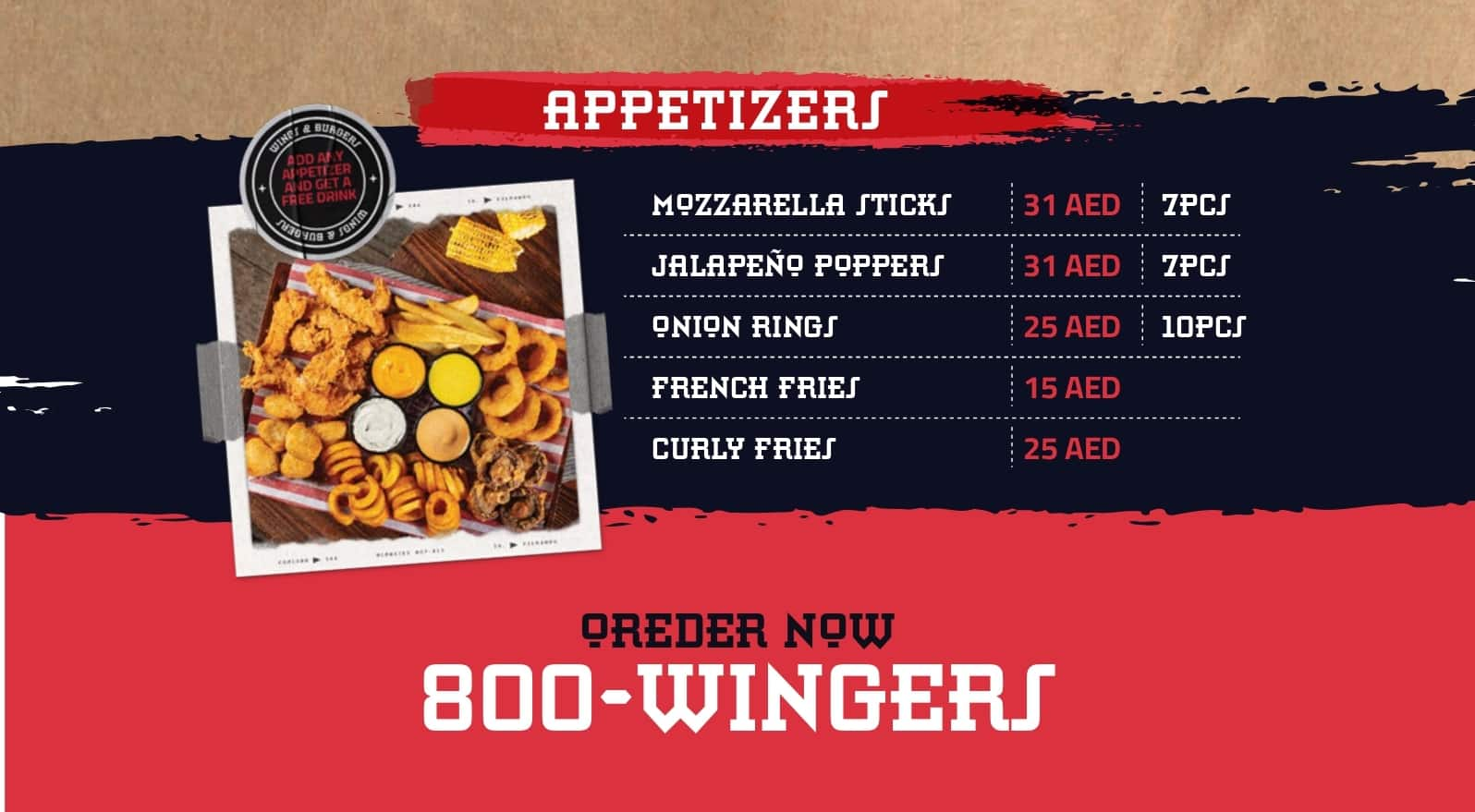 Wingers menu deals