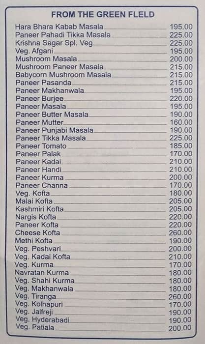THE PAVILION BAR & GRILL menu