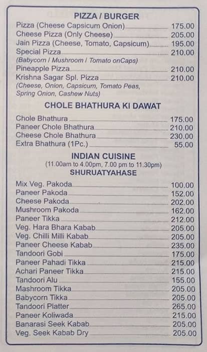 THE PAVILION BAR & GRILL menu