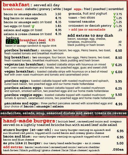 The Post Box menu