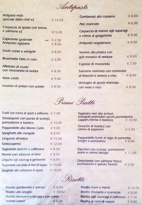 Da Mimmo Menu Menu For Da Mimmo Lodi Milano