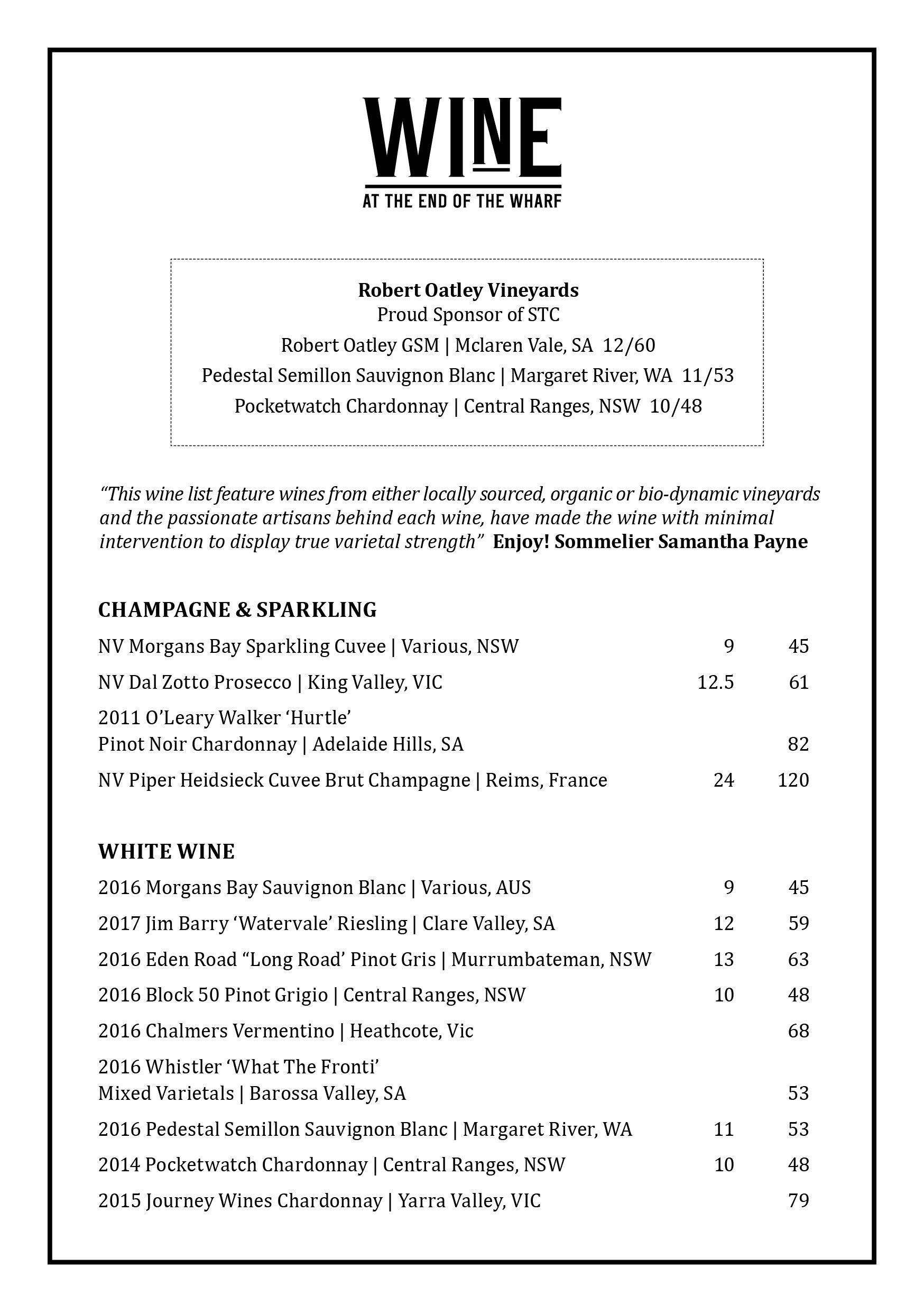 The Theatre Bar at the End of The Wharf Menu Urbanspoon/Zomato