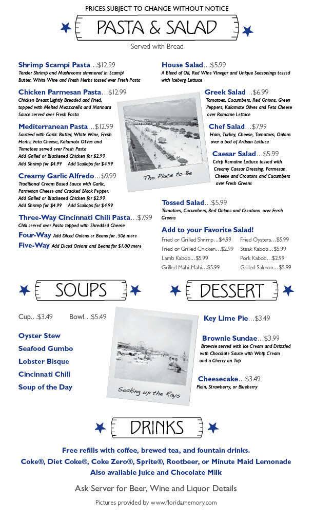 Menu at Aw Shucks Oyster Bar & Arcade, Jacksonville