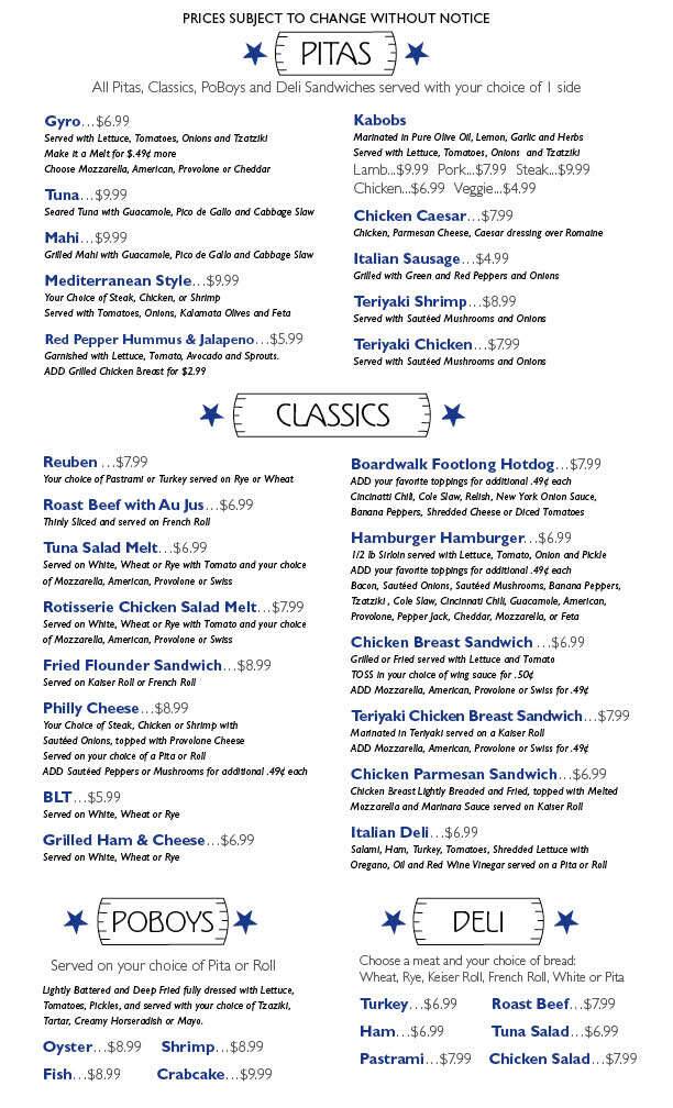 Menu at Aw Shucks Oyster Bar & Arcade, Jacksonville