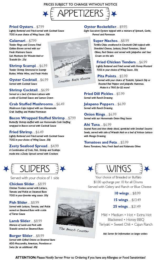 Menu at Aw Shucks Oyster Bar & Arcade, Jacksonville