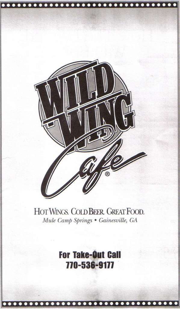 Wild Wing Cafe Menu, Menu for Wild Wing Cafe, Gainesville, Gainesville