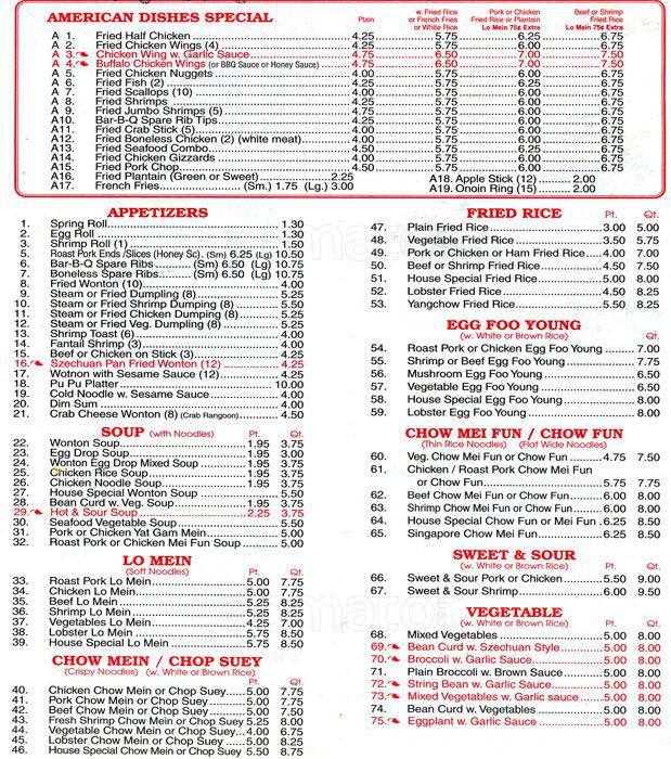 New Fortune Kitchen Menu Menu For New Fortune Kitchen Richmond