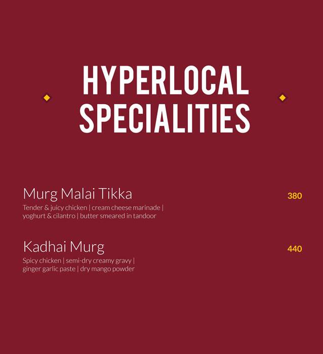 Menu at The Masala Chapter, Gurugram